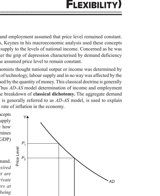 Downward-sloping aggregate demand curve plotted with price level on the vertical axis and aggregate output on the horizontal axis